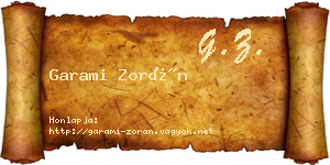 Garami Zorán névjegykártya